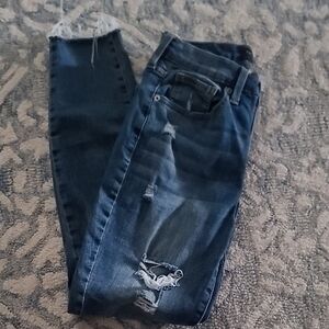 Lucky Brand Dark Blue Distressed Skinny Jeans